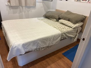 Colchón y Canapé 130x180cm con cabecero beige