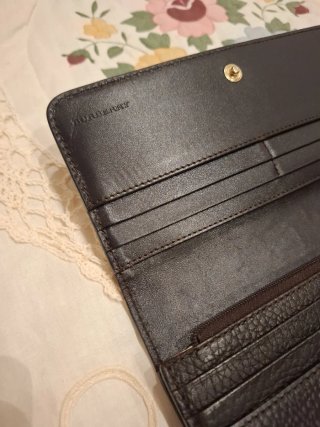Monedero Burberry Negro Piel Texturizada