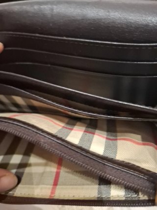 Monedero Burberry Negro Piel Texturizada