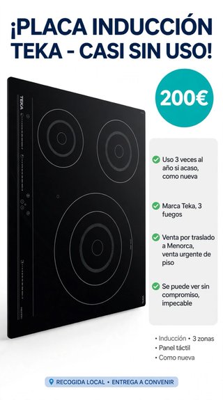 Placa de Inducción Teka 3 Fuegos