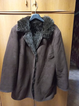 Parka ecopelle foderata marrone donna M/L