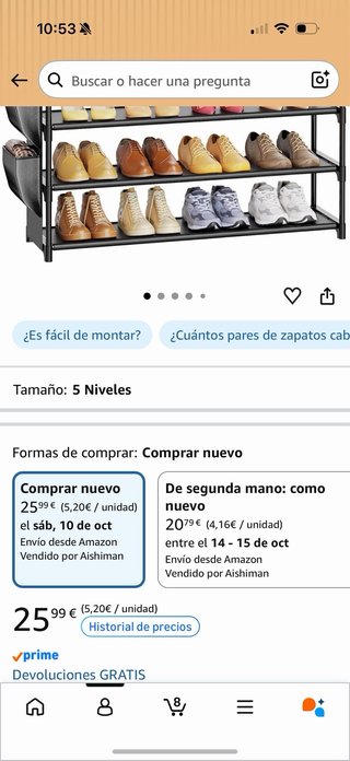 Zapatero Negro de Varios Niveles