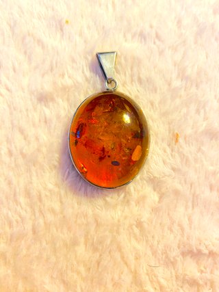 Colgante de Ámbar del Báltico y Plata 925