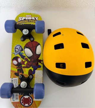 PATINETE SKATE NIÑOS 3-4 AÑOS SPIDERMAN +CASCO BTW