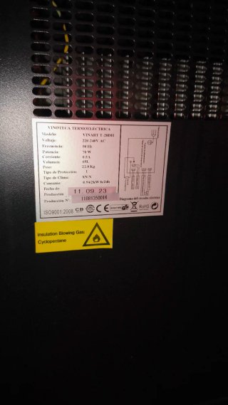 Vinoteca Vinart T-28DH Termoeléctrica