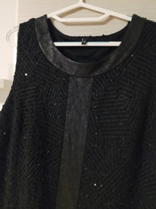 Vestido fiesta negro lentejuelas Talla 48