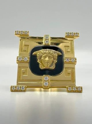 Sello Medusa Onix y Circonitas 18K
