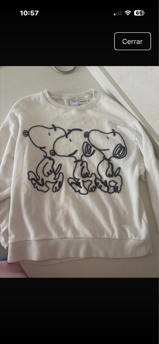 Sudadera Snoopy Zara 11-12 años