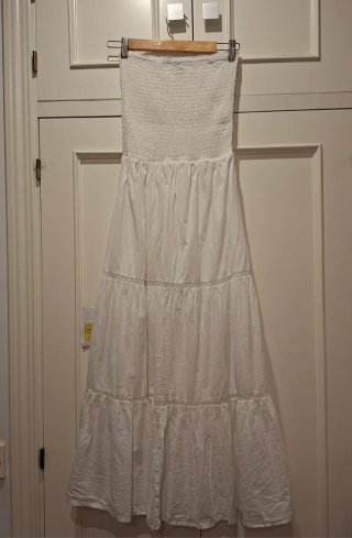Vestido largo blanco de lino