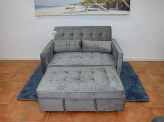 Sofá Cama Gris de Tela