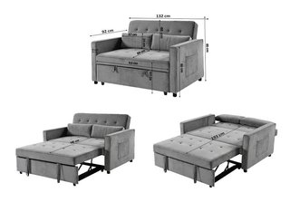 Sofá Cama Gris de Tela