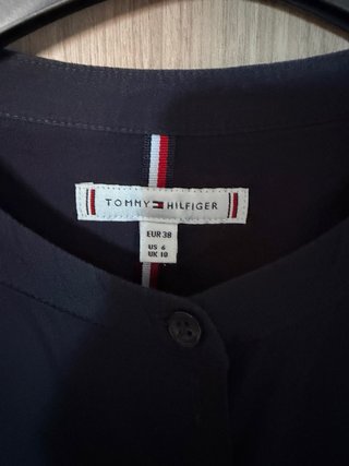 Camisa Tommy Hilfiger Negra Manga Corta