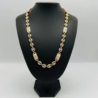 Cadena Calabrote Medusa Bicolor 18K
