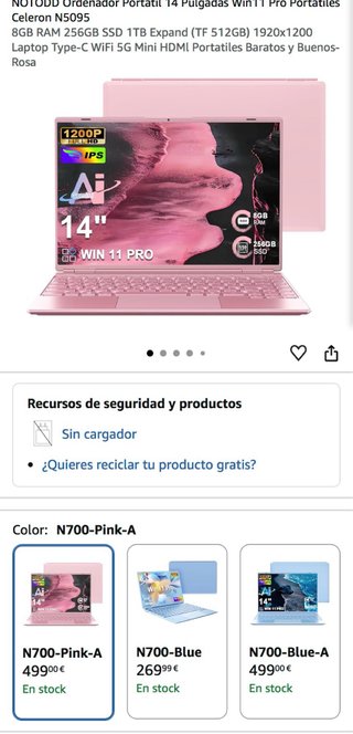 Portátil 14 Celeron N5095 8GB RAM 256GB SSD NUEVO
