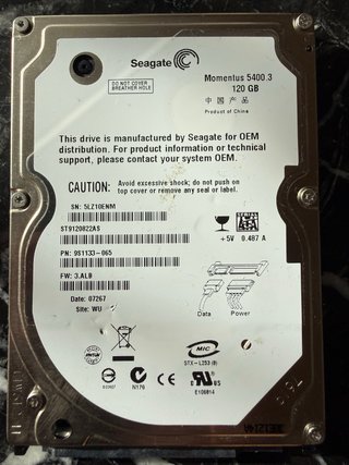 Disco duro Interno Seagate 120GB (2,5” SATA)