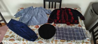 Conjunto niño arrantzal T.0 y pantalón T.4 y boina
