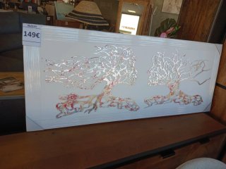 Cuadro moderno árbol caras plata