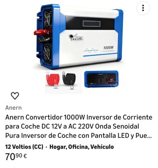 Inversor de corriente para coche.