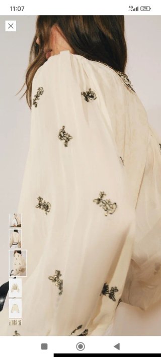Blusa Zara zw bordada abalorios
