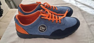 Zapatillas Deportivas Azules y Naranjas Talla  44