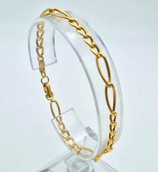 Pulsera de Oro 18K, Cartier Figaro 4x2, 5gr, 19cm