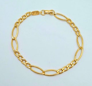 Pulsera de Oro 18K, Cartier Figaro 4x2, 5gr, 19cm