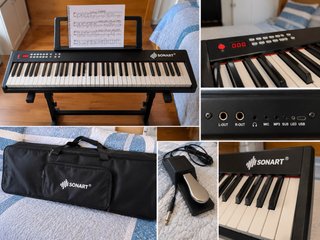 Piano Eléctrico Sonart con Funda y Pedal
