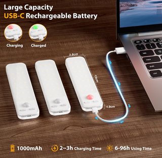 3 Luci LED 15cm USB Ricaricabili