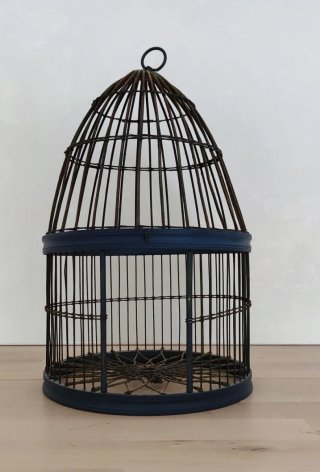 Jaula Antigua Decorativa Azul