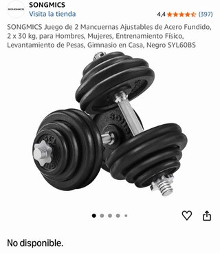 Juego 2 Mancuernas Ajustables 30kg