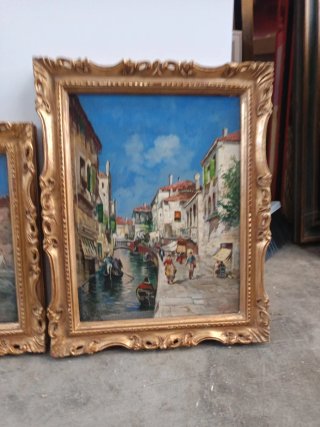 Dipinto Venezia con cornice dorata