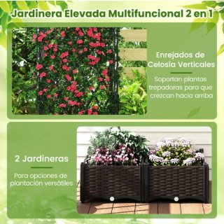 Jardinera con Enrejado de Jardín Macetero de Patio