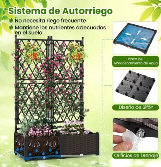 Jardinera con Enrejado de Jardín Macetero de Patio