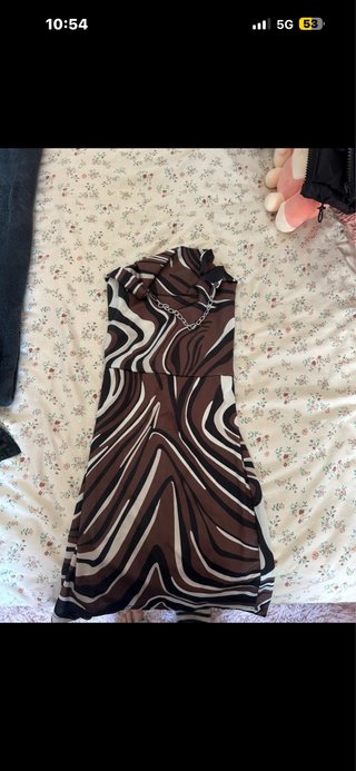 Vestido estampado cebra marrón