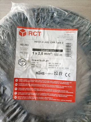 Set de 3 Rollos de Cable Eléctrico 2,5mm 40 metros
