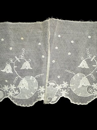 Encaje de Tul Bordado Antiguo para Tocado Virgen