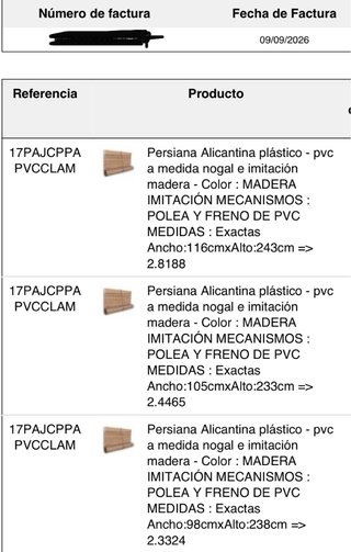 Persianas Alicantinas PVC Nogal Claro