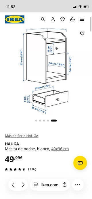 Mesita de noche IKEA blanca