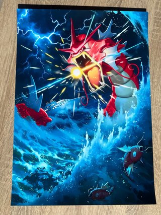 Póster Anime Gyarados y Magikarp