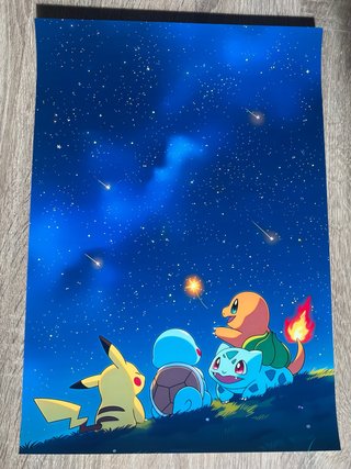 Póster Anime Pokémon Noche Estrellada