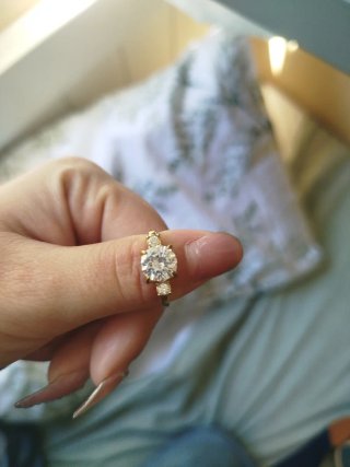 Anillo bañado  3 diamantes