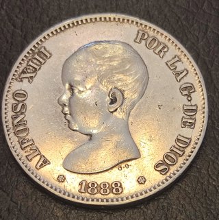 Moneda 5 Ptas 1888 VARIANTE