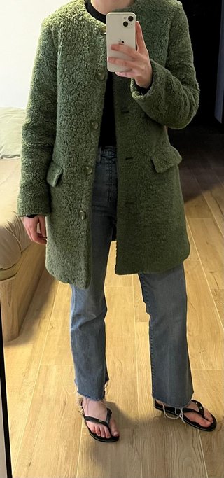 Abrigo de Borrego Verde Zara Talla M