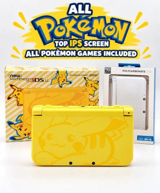 Nintendo 3DS XL a tema Pika + Crystal Case+sd 64gb