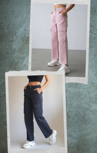 2 Pantalones cargo Stradivarius Talla 32 (XXS)