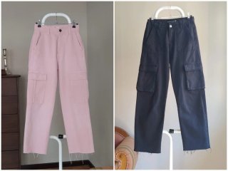 2 Pantalones cargo Stradivarius Talla 32 (XXS)