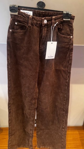 Pantalón de Pana Marrón Pull&Bear Talla 32