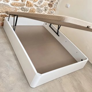 Struttura letto 135x190 con materasso 90x190 ribaltabile bianco