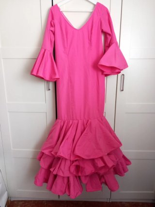 Vestido Flamenca Rosa Volantes