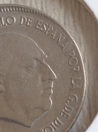 Moneda 5 Pesetas 1957 Error de Acuñación